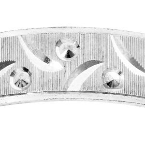 Bague en argent rhodi� diamant�e fantaisie largeur 5mm - Vue 2