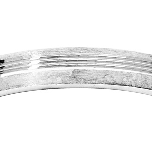 Alliance en argent rhodi� satin� 3mm avec rainures brillantes au milieu - Vue 2