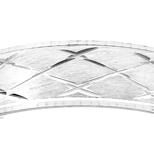 Alliance en argent rhodie satin� 5mm avec motifs diamant�s en grandes croix - Vue 2