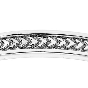 Alliance en argent rhodi� motif en V largeur 3mm - Vue 2