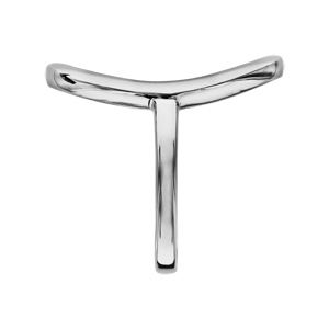 Bague en argent rhodi� avec anneau ovale lisse sur le dessus - Vue 2