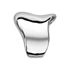 Bague en argent rhodi� large vague lisse - Vue 2