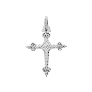 Pendentif en argent platin� croix de Savoie motif recto/verso petit mod�le - Vue 2