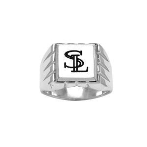 Chevali�re en argent plateau carr� et godrons sur les c�t�s - Vue 2