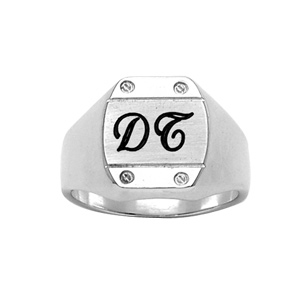 Chevali�re en argent plateau tonneau avec 4 vis dans les angles - Vue 2