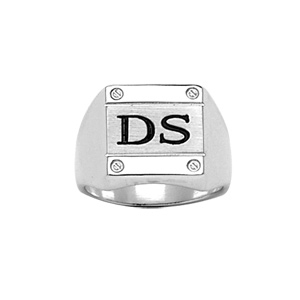 Chevali�re en argent plateau carr� 13mm X 13mm avec 4 vis dans les angles - Vue 2