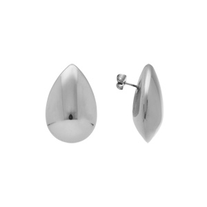 Boucles d\'oreille tige en acier goutte hauteur  (28 x 20mm) - Vue 2