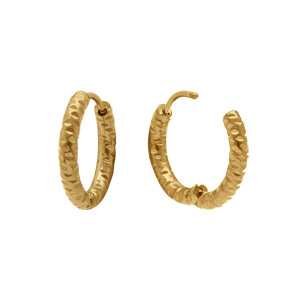 Croles en acier dor diamantes torsades 15mm - Vue 2