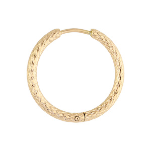 Cr�oles en acier et PVD jaune fantaisie motif �pis en 23mm - Vue 2