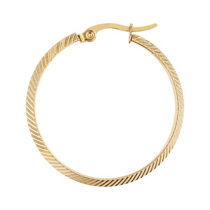 Cr�oles en acier et PVD jaune martel�e diam�tre 33mm - Vue 2