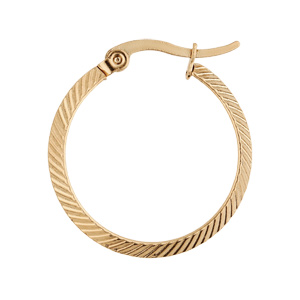 Croles en acier et PVD jaune diamante strie diamtre 22mm - Vue 2