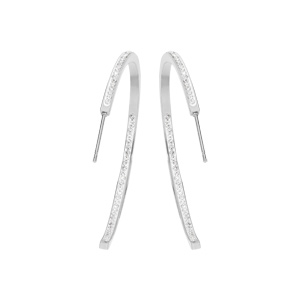 Croles en acier ornes de cristaux blancs - Vue 2