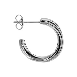 Cr�oles en acier 3 brins crois�s et fermoir poussette - Vue 2