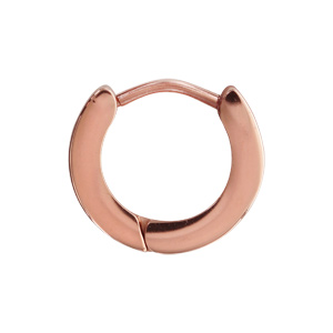 Cr�oles fantaisies en acier et PVD rose articul�es avec motif en carbone - Vue 2