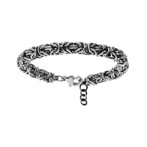 Bracelet en acier patin� maille royale 19+3cm - Vue 2