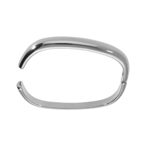 Bracelet en acier demi jonc forme rectangulaire articul diamtre 60x51mm - Vue 2