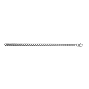 Bracelet en acier satin� maille gourmette 6mm  - 20,5cm - Vue 2