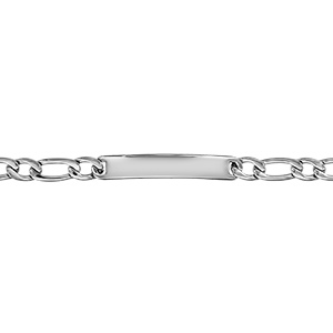 Gourmette en acier maille 1+1 largeur 7mm et longueur 21cm - Vue 2