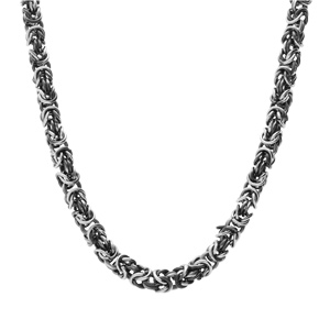 Collier en acier patin� maille royale 50+5cm - Vue 2