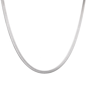 Collier acier maille miroir 4mm r�glable 40 � 43cm - Vue 2