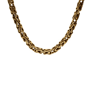 Collier en acier dor� maille royale lapid�e  - 57cm - Vue 2