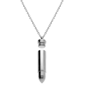 Collier en acier avec pendentif balle de fusil (10 x 42mm),  55+5cm - Vue 2