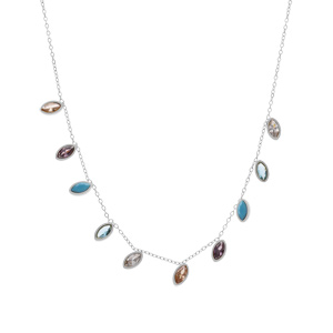 Collier en acier navette tutti frutti, 40+5cm - Vue 2