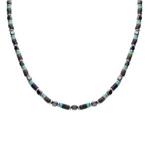 Collier en acier avec verre teint�, 49+6cm - Vue 2