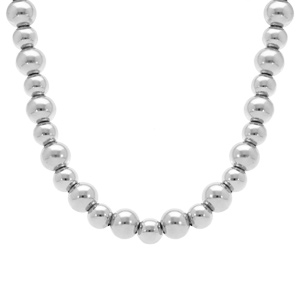 Collier en acier boules 8mm et 10mm  - 42+5cm - Vue 2