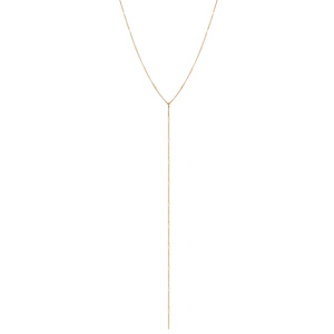 Collier en acier dor� forme cravate  - 38+5cm - Vue 2