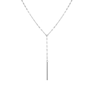 Collier en acier forme cravate avec bout vertical plein  - 38+5cm - Vue 2