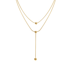 Collieren  acier dor� deux rangs avec boules  - 40+5cm - Vue 2