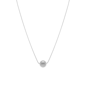 Collier en acier pendentif boule 10mm - 40+5cm - Vue 2