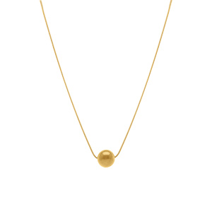 Collier en acier dor� pendentif boule 10mm - 40+5cm - Vue 2