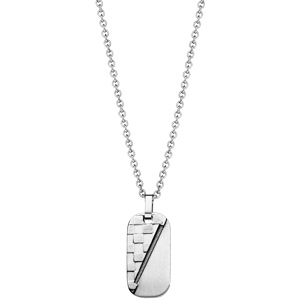 Collier adolescent en acier avec Pendentif c�ble diagonale 45+10cm - Vue 2