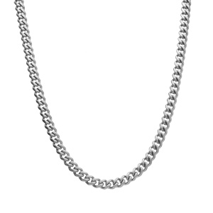 Chane en acier satin maille gourmette 5mm  - 50cm - Vue 2