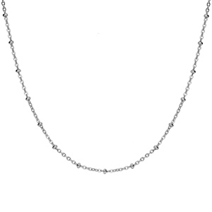 Collier en acier maille for�at avec boules 43+4cm - Vue 2