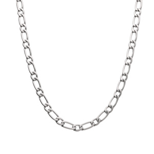 Cha�ne en acier satin� 1+1 5mm  - 55cm - Vue 2