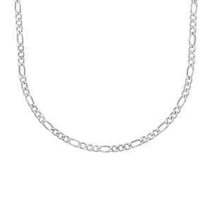 Collier en acier satin� 1+3 5mm  - 50cm - Vue 2