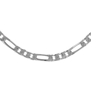 Cha�ne en acier maille altern�e 1+3 largeur 5mm et longueur 55cm - Vue 2