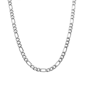 Collier en acier satin� 1+3 5mm  - 55cm - Vue 2