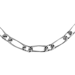 Cha�ne en acier maille altern�e 1+1 - largeur 6mm longueur 55cm - Vue 2