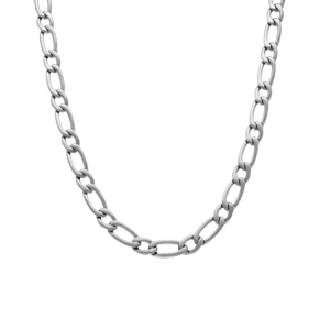 Collier en acier satin� 1+1 7mm - 50cm - Vue 2