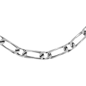 Cha�ne en acier maille altern�e 1+1 - largeur 7mm longueur 55cm - Vue 2