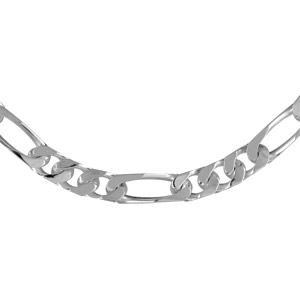 Cha�ne en acier maille altern�e 1+3 largeur 7mm et longueur 55cm - Vue 2