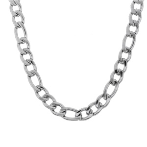 Collier en acier satin� 1+3 9mm  - 50cm - Vue 2