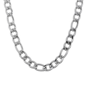 Collier en acier satin� 1+3 9mm  - 55cm - Vue 2