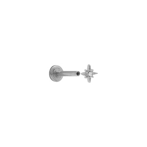 Piercing oreille en acier helix, tragus etoile d\'oxyde blanc - Vue 2