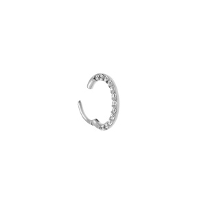 Piercing oreille en acier Hlix, Tragus, Daith, Rook anneau orn d\'oxydes blancs - Vue 2