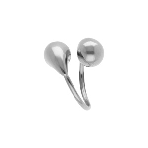 Bague ajustable en  acier double goutte - Vue 2